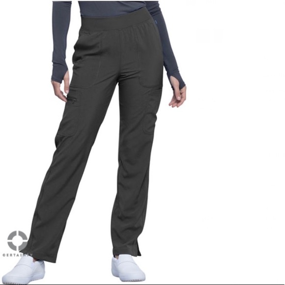 Mid-rise Tapered Leg Pull On Scrub Pant (Pewter) - Picture 2 of 5